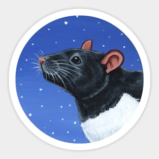 Black Hooded Rat Sticker